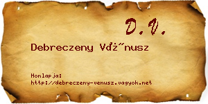 Debreczeny Vénusz névjegykártya
